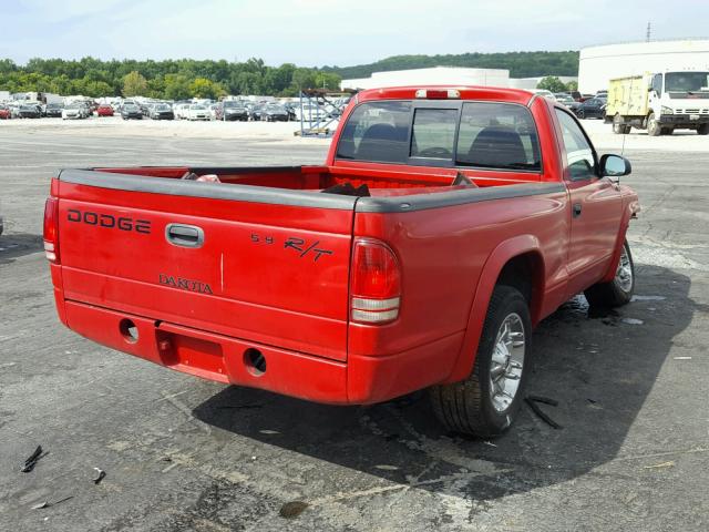 1B7GL26ZXWS702864 - 1998 DODGE DAKOTA RED photo 4