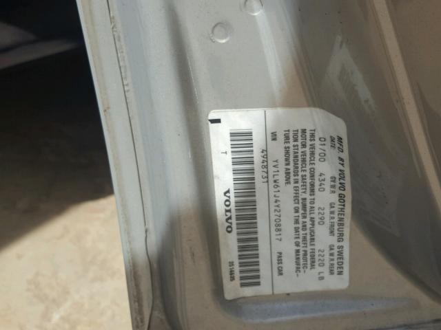 YV1LW61J4Y2708817 - 2000 VOLVO V70 BASE SILVER photo 10