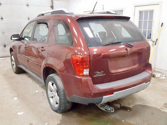 2CKDL33F686311616 - 2008 PONTIAC TORRENT BURGUNDY photo 3