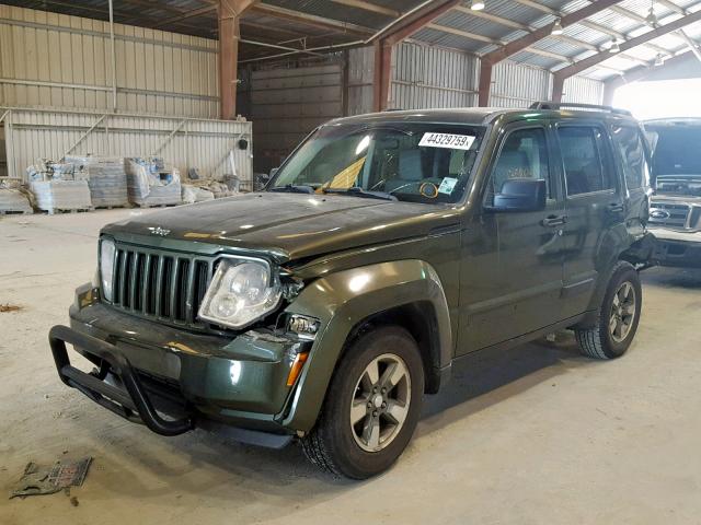 1J8GP28K48W253819 - 2008 JEEP LIBERTY SP GREEN photo 2