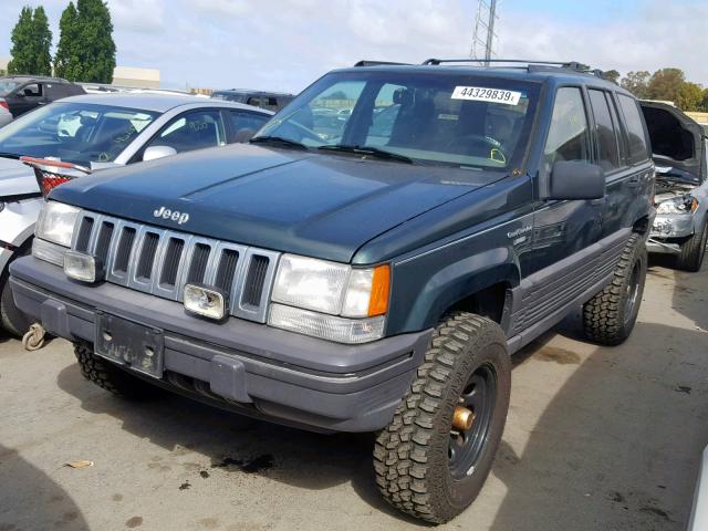 1J4GZ58S6RC256138 - 1994 JEEP GRAND CHER GREEN photo 2