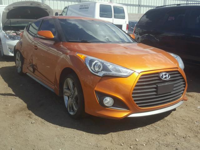 KMHTC6AE1DU163025 - 2013 HYUNDAI VELOSTER T ORANGE photo 1