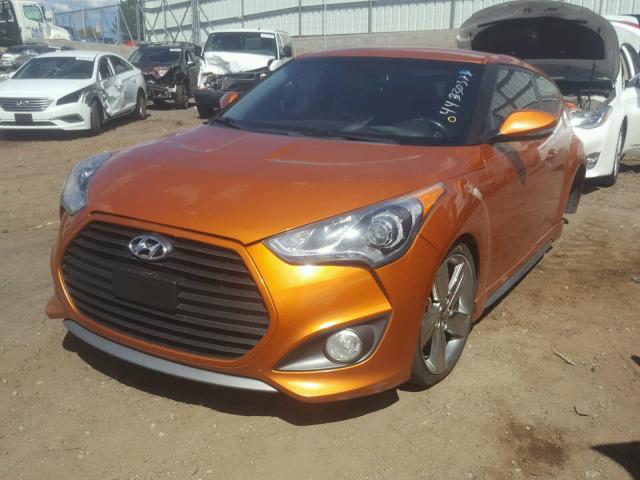 KMHTC6AE1DU163025 - 2013 HYUNDAI VELOSTER T ORANGE photo 2