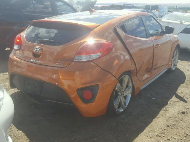 KMHTC6AE1DU163025 - 2013 HYUNDAI VELOSTER T ORANGE photo 4