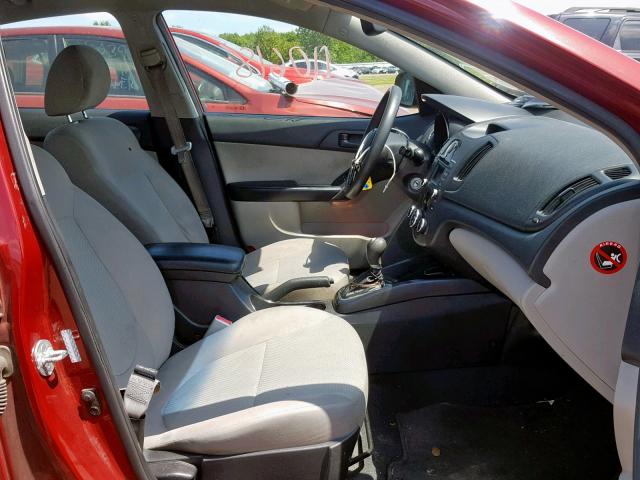 KNAFU4A27C5494352 - 2012 KIA FORTE EX RED photo 5