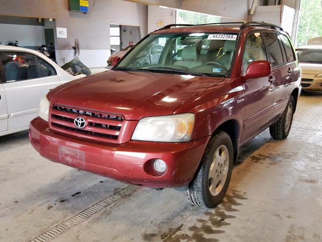 JTEEP21A540027619 - 2004 TOYOTA HIGHLANDER BURGUNDY photo 2