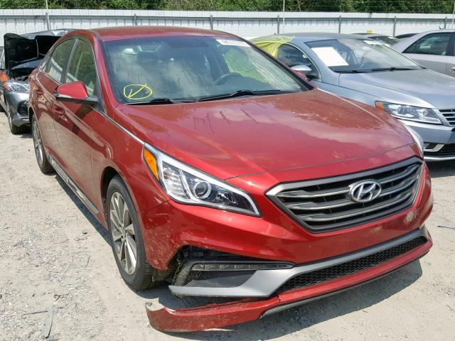 5NPE34AF2FH027008 - 2015 HYUNDAI SONATA SPO RED photo 1