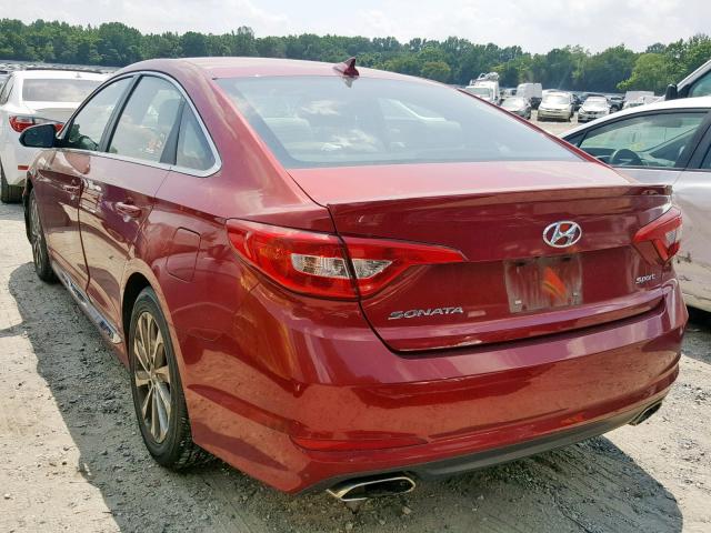 5NPE34AF2FH027008 - 2015 HYUNDAI SONATA SPO RED photo 3