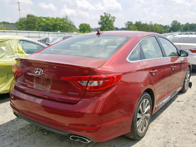 5NPE34AF2FH027008 - 2015 HYUNDAI SONATA SPO RED photo 4