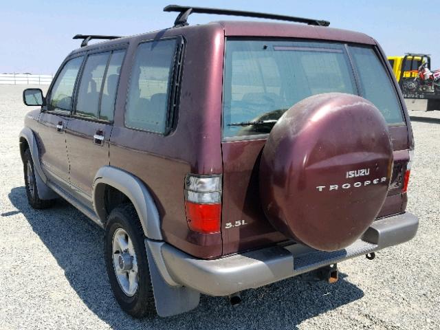 JACDJ58X227J07704 - 2002 ISUZU TROOPER S RED photo 3