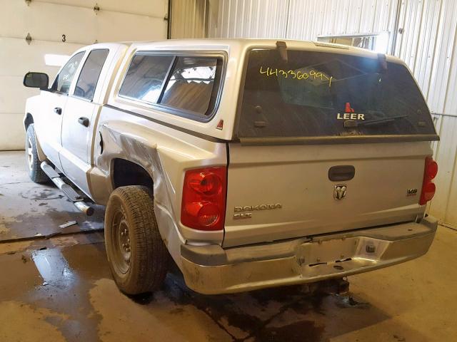 1D7HE48N26S525043 - 2006 DODGE DAKOTA QUA GRAY photo 3