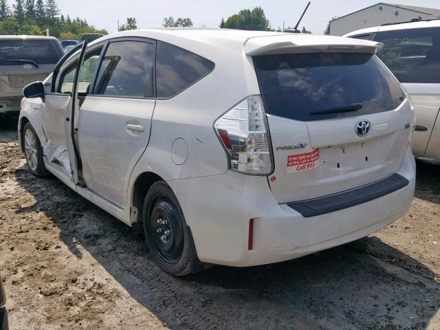 JTDZN3EU8D3217371 - 2013 TOYOTA PRIUS V WHITE photo 3