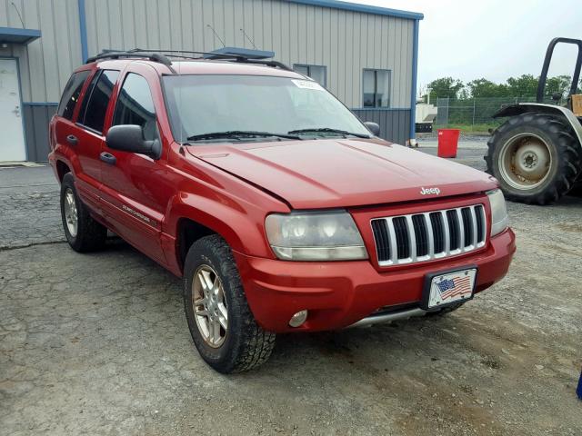 1J4GW48N04C265679 - 2004 JEEP GRAND CHER RED photo 1