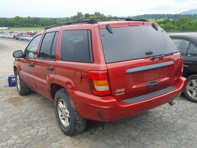 1J4GW48N04C265679 - 2004 JEEP GRAND CHER RED photo 3