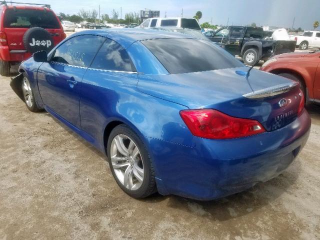 JNKCV66E09M724876 - 2009 INFINITI G37 BASE BLUE photo 3