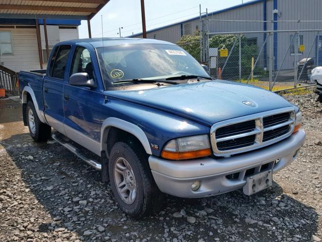 1D7HL38K74S766454 - 2004 DODGE DAKOTA QUA BLUE photo 1