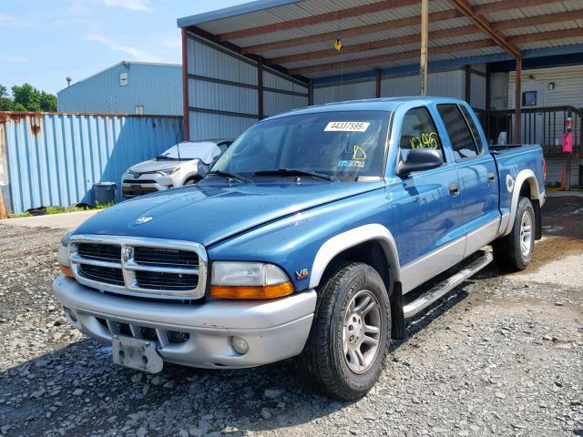 1D7HL38K74S766454 - 2004 DODGE DAKOTA QUA BLUE photo 2