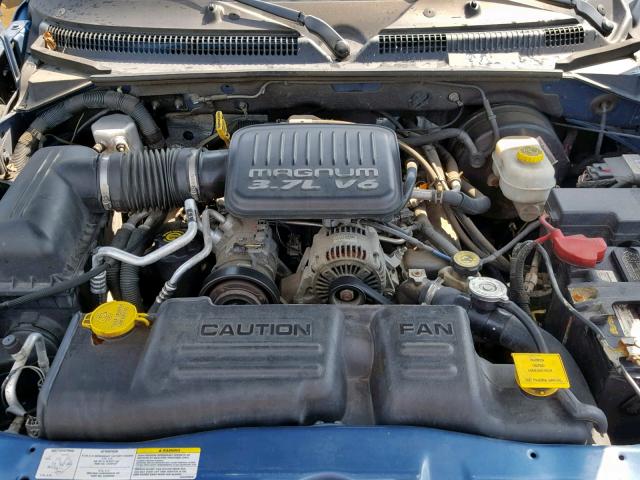 1D7HL38K74S766454 - 2004 DODGE DAKOTA QUA BLUE photo 7