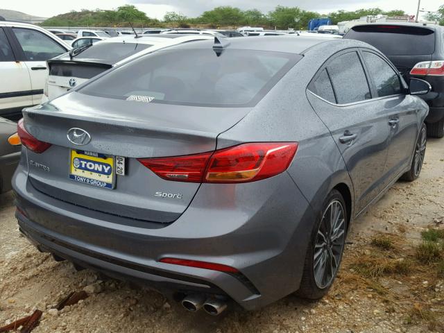 KMHD04LB4JU598024 - 2018 HYUNDAI ELANTRA SP GRAY photo 4