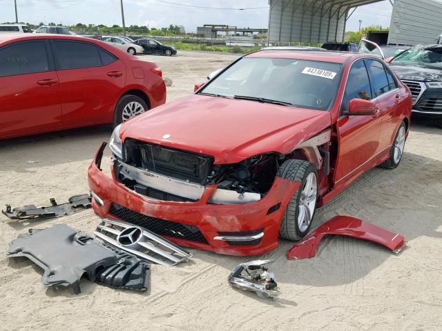 WDDGF4HB6DR252479 - 2013 MERCEDES-BENZ C 250 RED photo 2