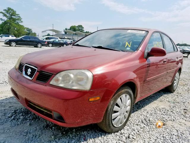 KL5JD56Z35K119593 - 2005 SUZUKI FORENZA S RED photo 2