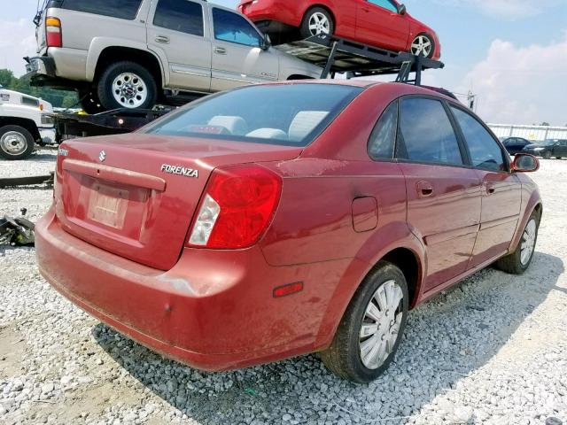 KL5JD56Z35K119593 - 2005 SUZUKI FORENZA S RED photo 4