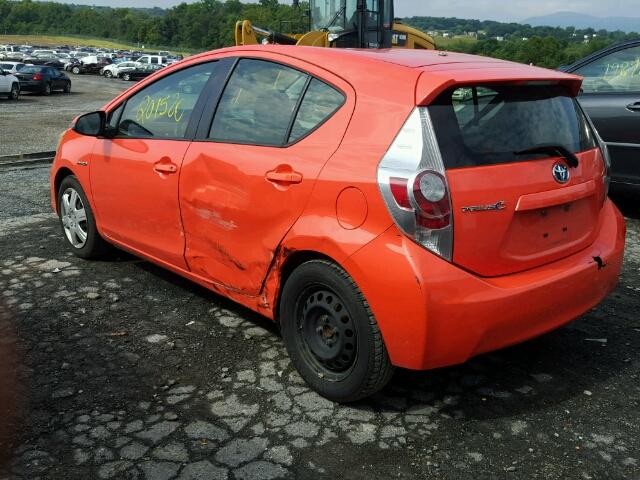 JTDKDTB34C1026346 - 2012 TOYOTA PRIUS C ORANGE photo 3