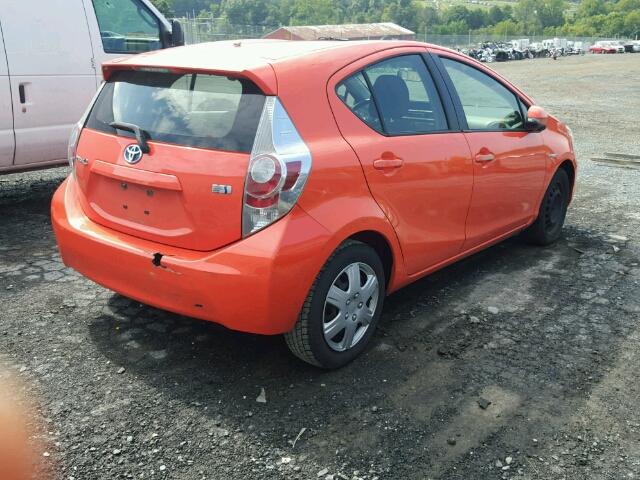 JTDKDTB34C1026346 - 2012 TOYOTA PRIUS C ORANGE photo 4