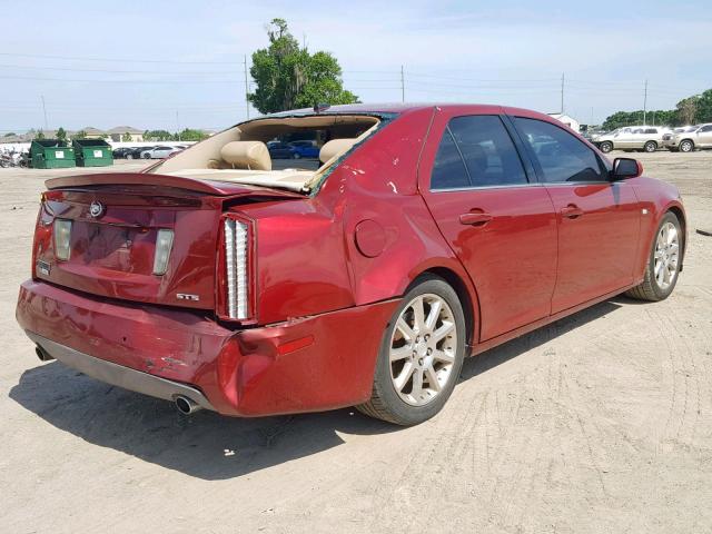 1G6DC67A550189393 - 2005 CADILLAC STS RED photo 4