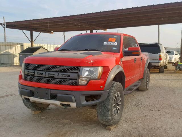 1FTFW1R65CFC95796 - 2012 FORD F150 SVT R RED photo 2