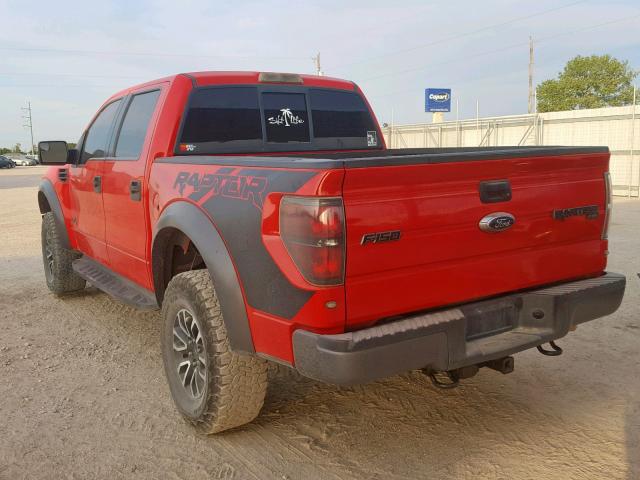 1FTFW1R65CFC95796 - 2012 FORD F150 SVT R RED photo 3