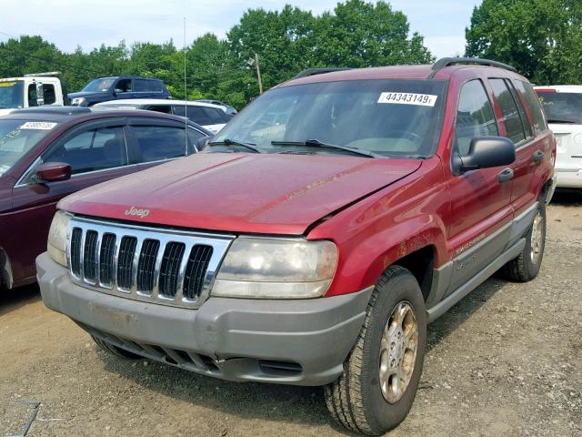 1J4GW48S12C221550 - 2002 JEEP GRAND CHER RED photo 2