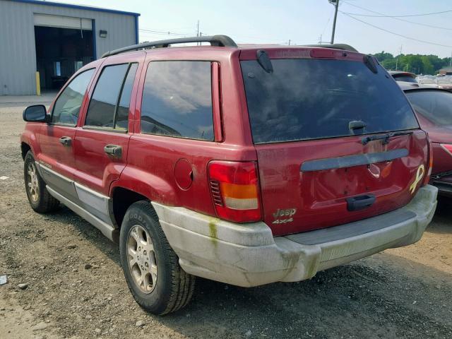 1J4GW48S12C221550 - 2002 JEEP GRAND CHER RED photo 3