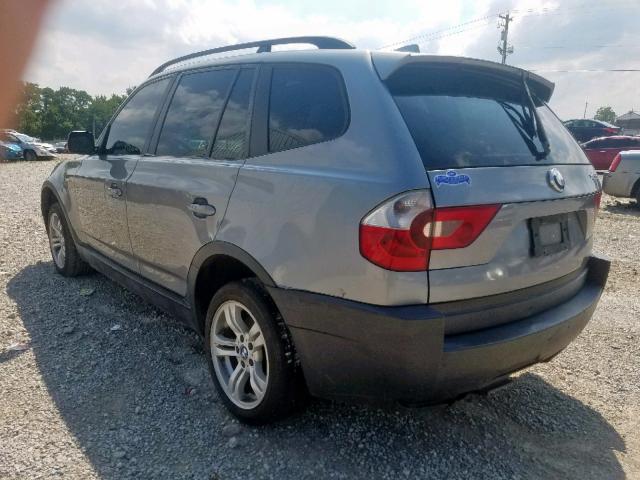 WBXPA93495WD04629 - 2005 BMW X3 3.0I SILVER photo 3