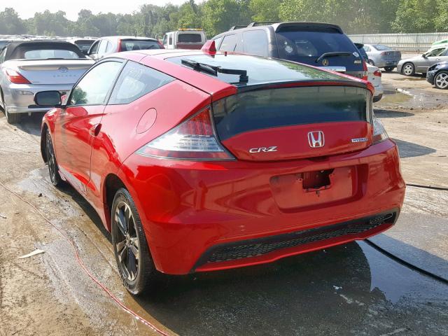 JHMZF1D40ES002298 - 2014 HONDA CR-Z RED photo 3