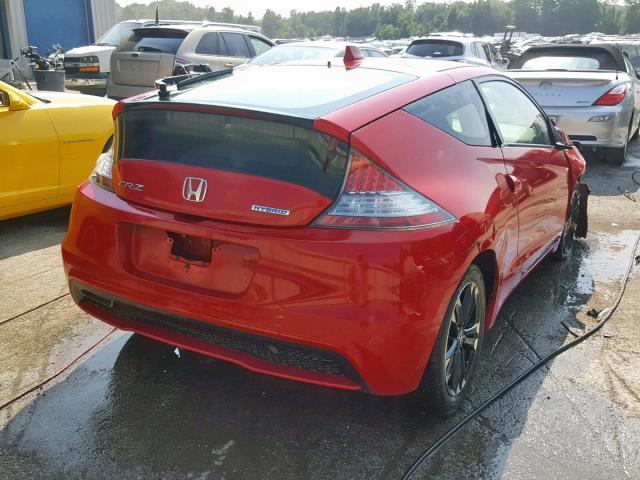 JHMZF1D40ES002298 - 2014 HONDA CR-Z RED photo 4