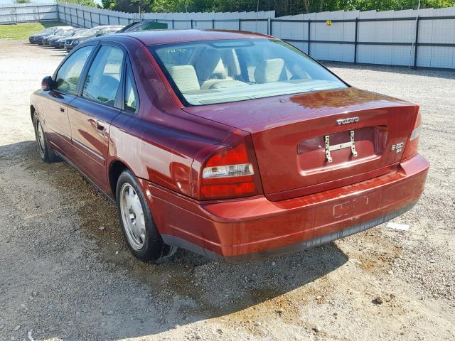 YV1TS92D721281457 - 2002 VOLVO S80 MAROON photo 3