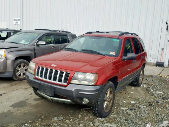 1J4GW48S14C277913 - 2004 JEEP GRAND CHER RED photo 2