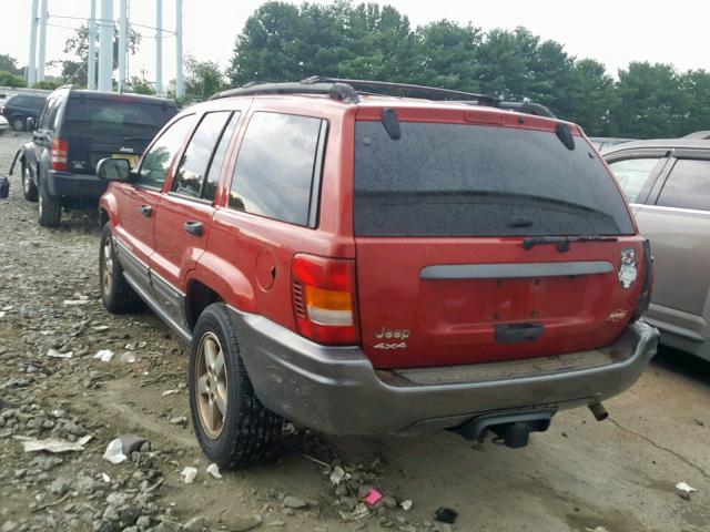 1J4GW48S14C277913 - 2004 JEEP GRAND CHER RED photo 3