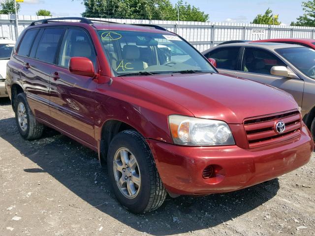 JTEHP21A250084181 - 2005 TOYOTA HIGHLANDER RED photo 1