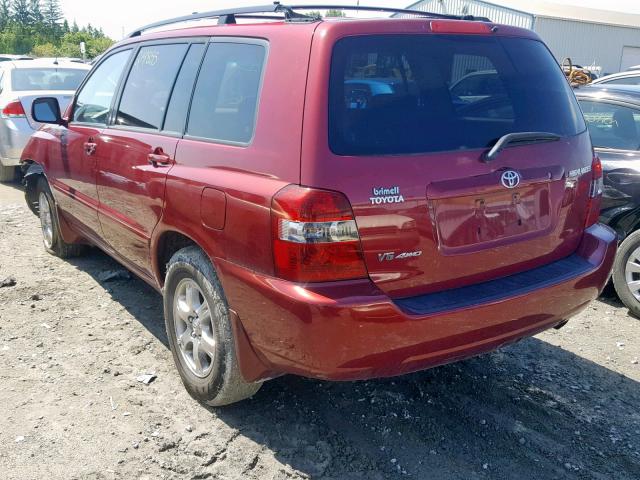 JTEHP21A250084181 - 2005 TOYOTA HIGHLANDER RED photo 3