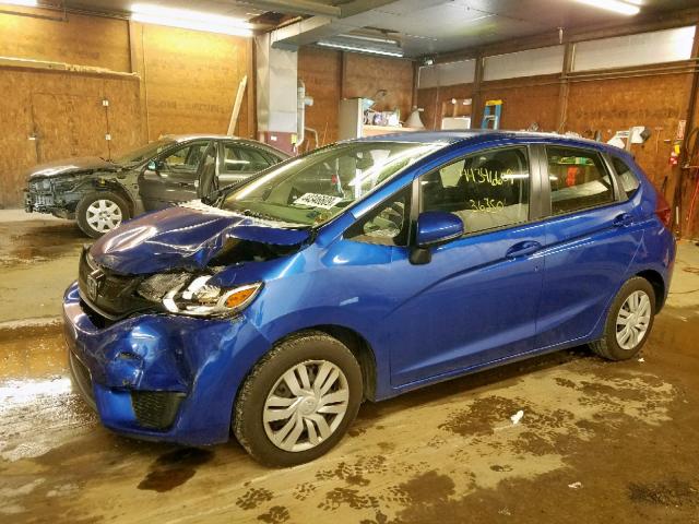 JHMGK5H55GS000336 - 2016 HONDA FIT LX BLUE photo 2