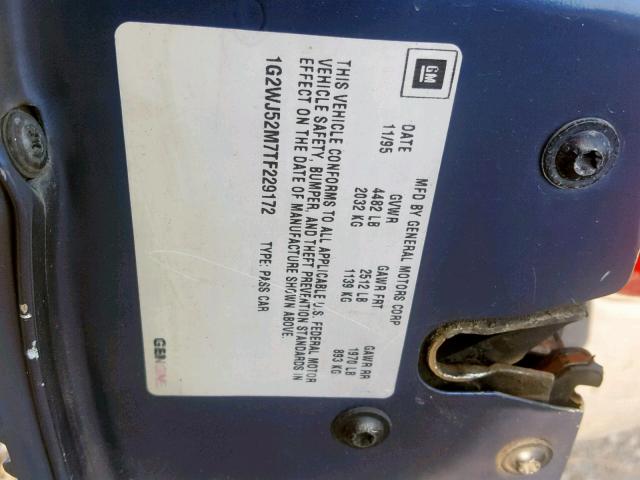 1G2WJ52M7TF229172 - 1996 PONTIAC GRAND PRIX BLUE photo 10