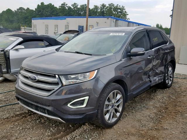 2FMTK3K86FBC28891 - 2015 FORD EDGE TITAN GRAY photo 2