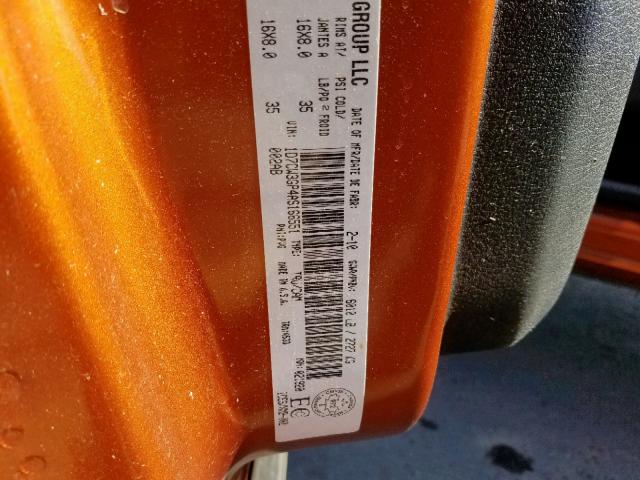 1D7CW3GP4AS166551 - 2010 DODGE DAKOTA SXT ORANGE photo 10