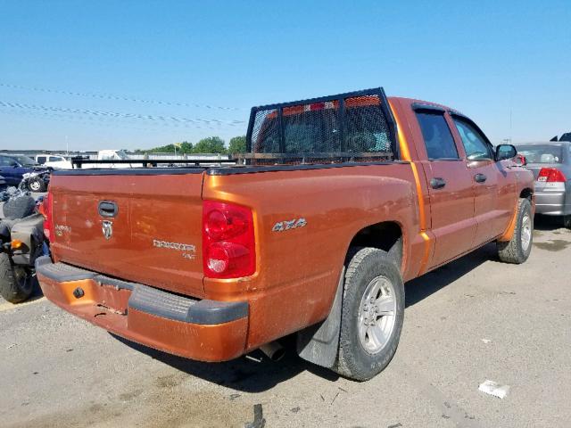 1D7CW3GP4AS166551 - 2010 DODGE DAKOTA SXT ORANGE photo 4