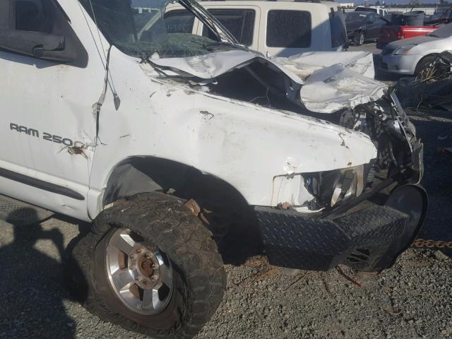 3D7KS28C15G703290 - 2005 DODGE RAM 2500 S WHITE photo 9