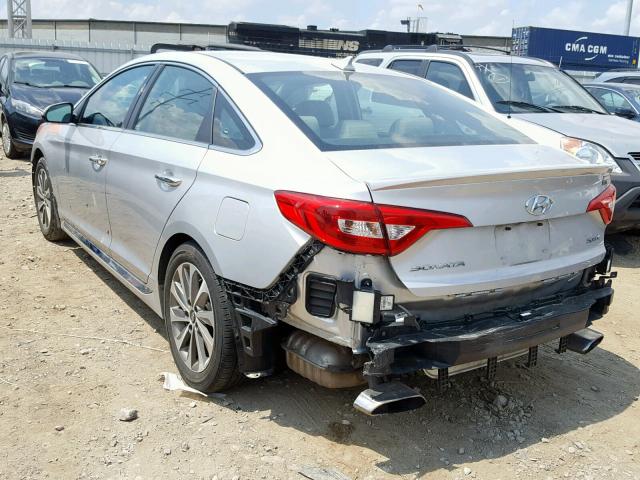 5NPE34AF4FH115560 - 2015 HYUNDAI SONATA SPO SILVER photo 3