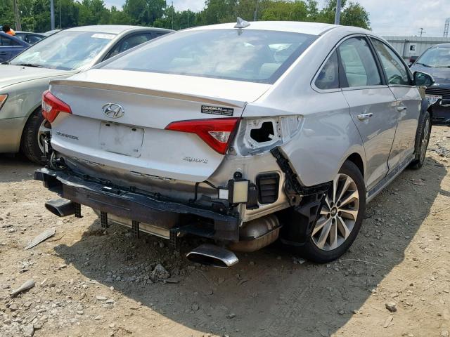 5NPE34AF4FH115560 - 2015 HYUNDAI SONATA SPO SILVER photo 4