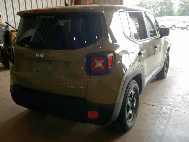 ZACCJAAT9FPB49017 - 2015 JEEP RENEGADE S GREEN photo 4